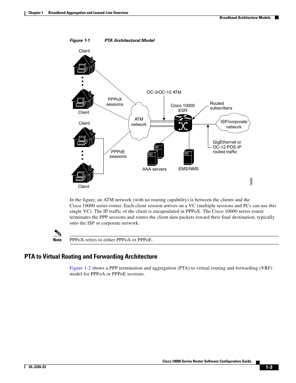 Pta to virtual routing and forwarding architecture | Cisco 10000 User Manual | Page 35 / 556