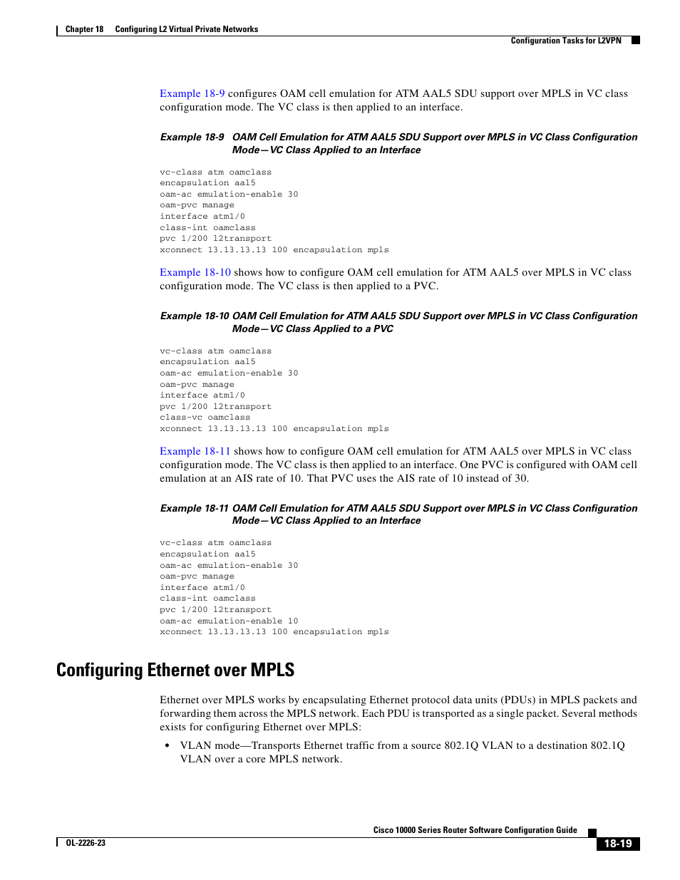 Configuring ethernet over mpls | Cisco 10000 User Manual | Page 387 / 556