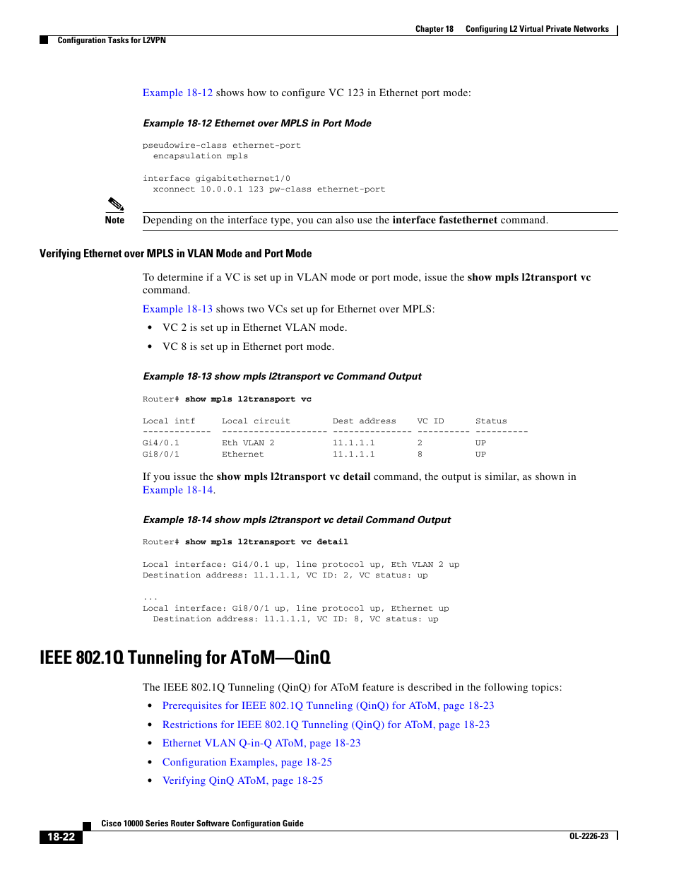 Ieee 802.1q tunneling for atom-qinq, Ieee 802.1q tunneling for atom—qinq | Cisco 10000 User Manual | Page 390 / 556