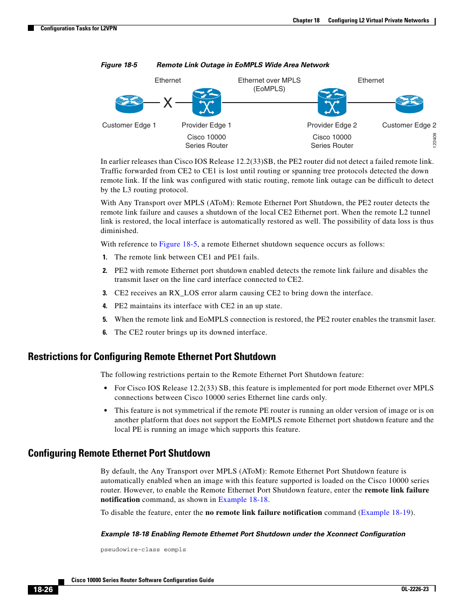 Configuring remote ethernet port shutdown, Figure 18-5 | Cisco 10000 User Manual | Page 394 / 556