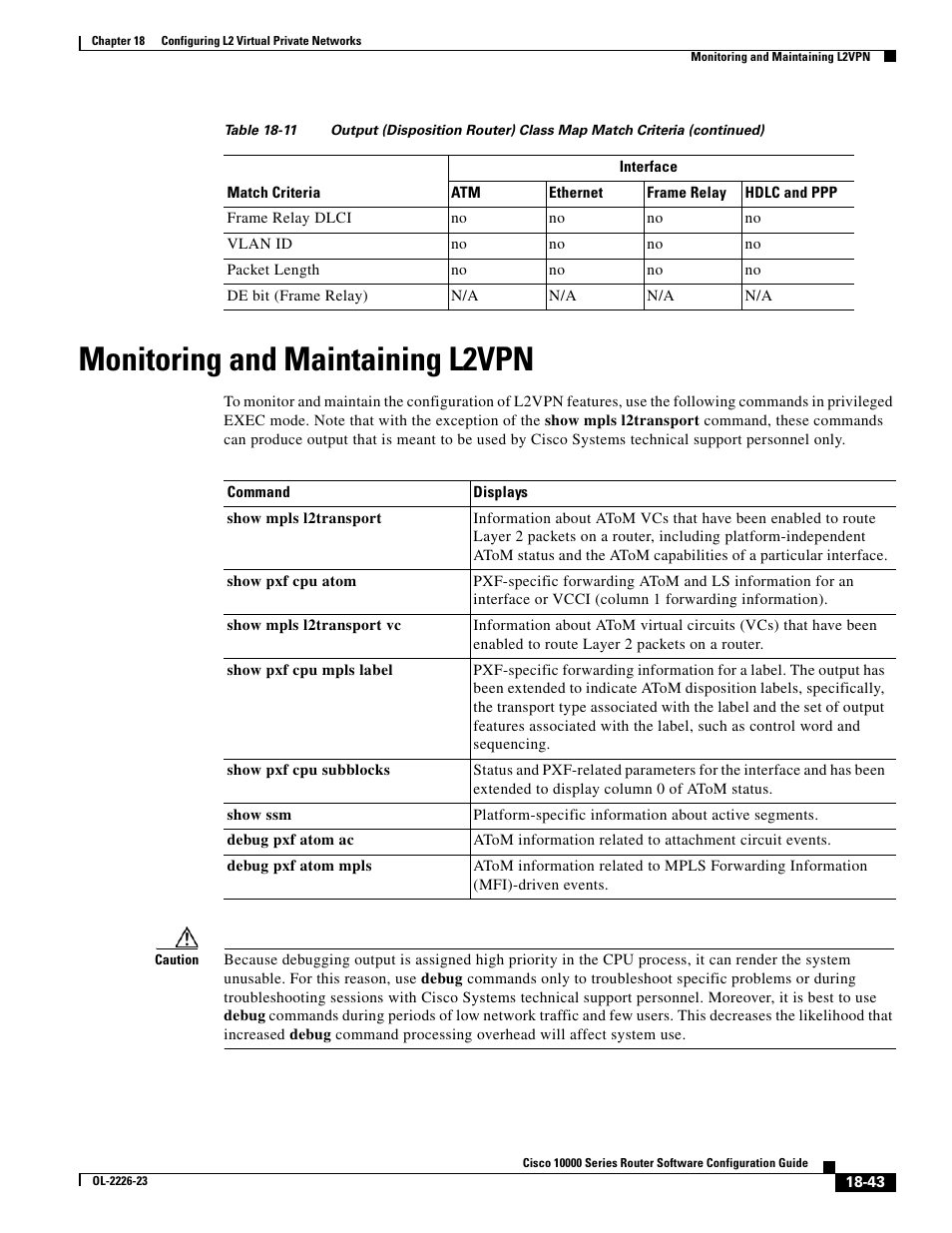 Monitoring and maintaining l2vpn | Cisco 10000 User Manual | Page 411 / 556