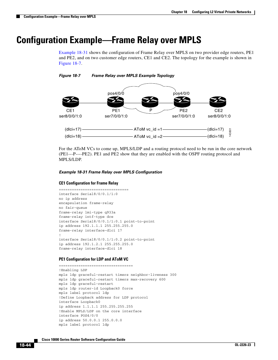 Configuration example-frame relay over mpls, Configuration example—frame relay over mpls | Cisco 10000 User Manual | Page 412 / 556