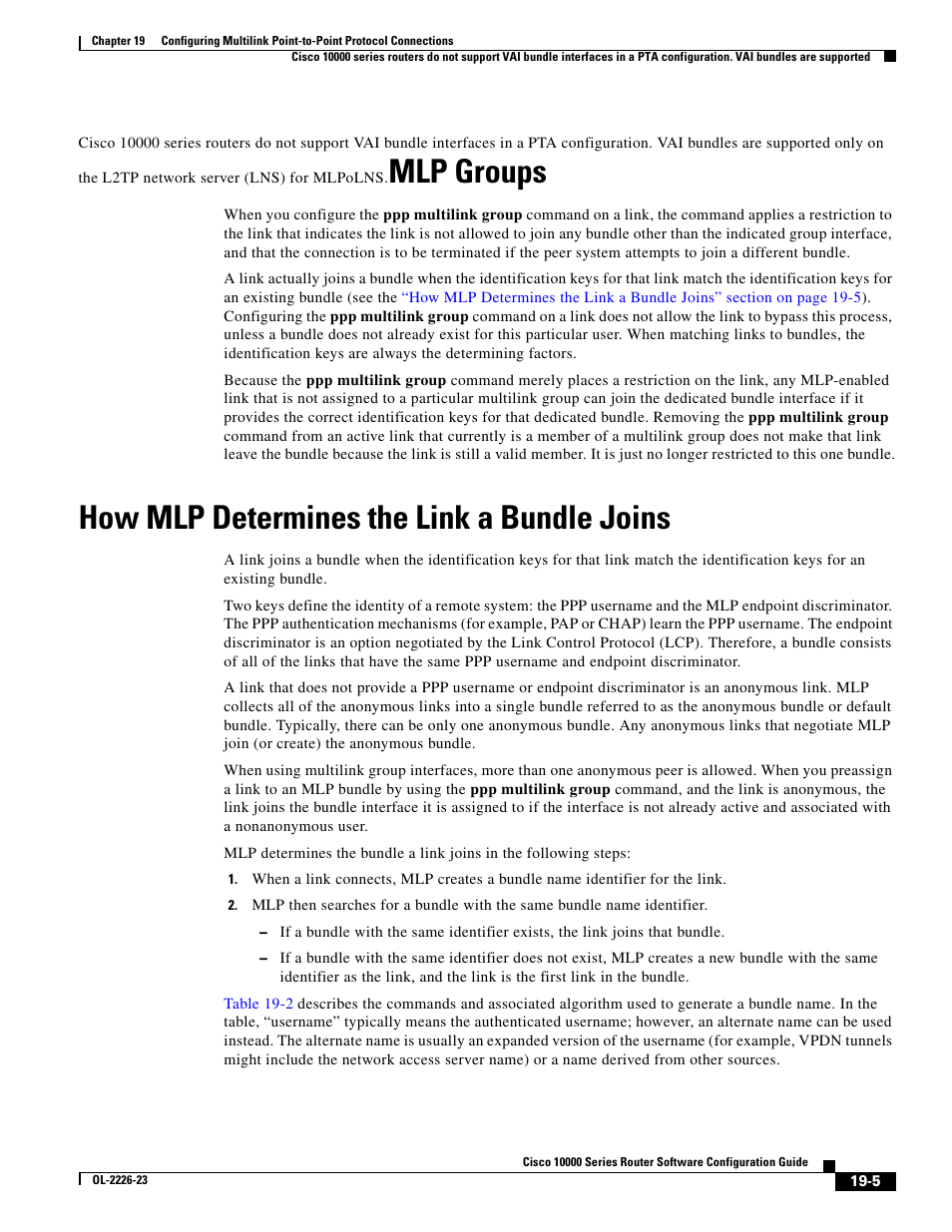 How mlp determines the link a bundle joins, Mlp groups | Cisco 10000 User Manual | Page 423 / 556