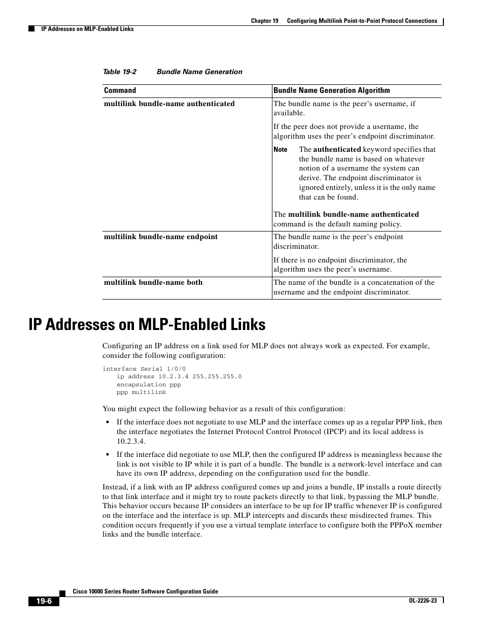 Ip addresses on mlp-enabled links | Cisco 10000 User Manual | Page 424 / 556