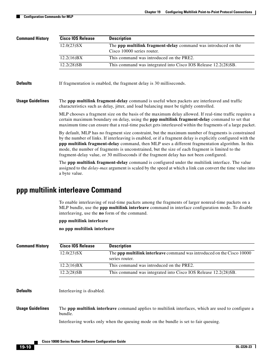 Ppp multilink interleave command | Cisco 10000 User Manual | Page 428 / 556