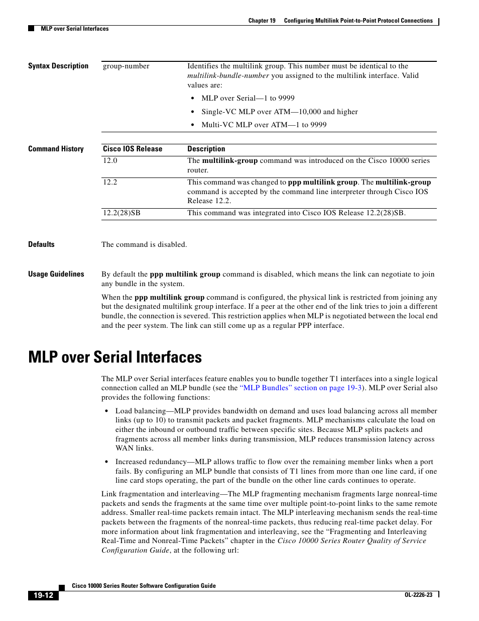 Mlp over serial interfaces | Cisco 10000 User Manual | Page 430 / 556