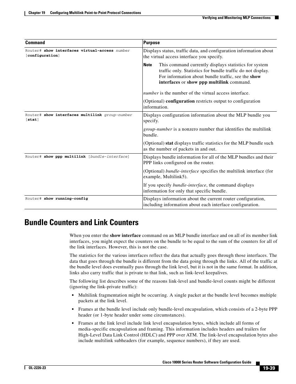 Bundle counters and link counters | Cisco 10000 User Manual | Page 457 / 556