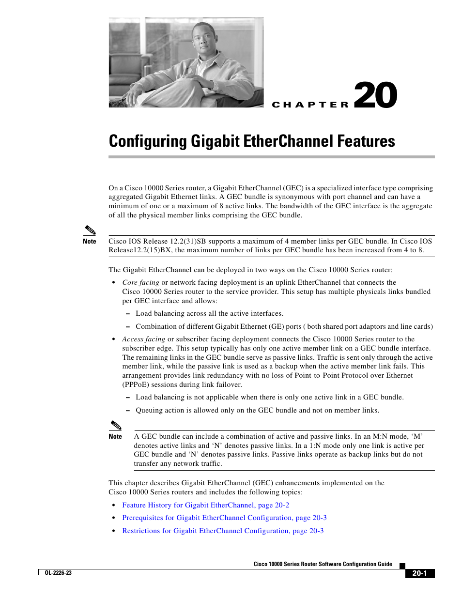 Configuring gigabit etherchannel features, C h a p t e r | Cisco 10000 User Manual | Page 463 / 556