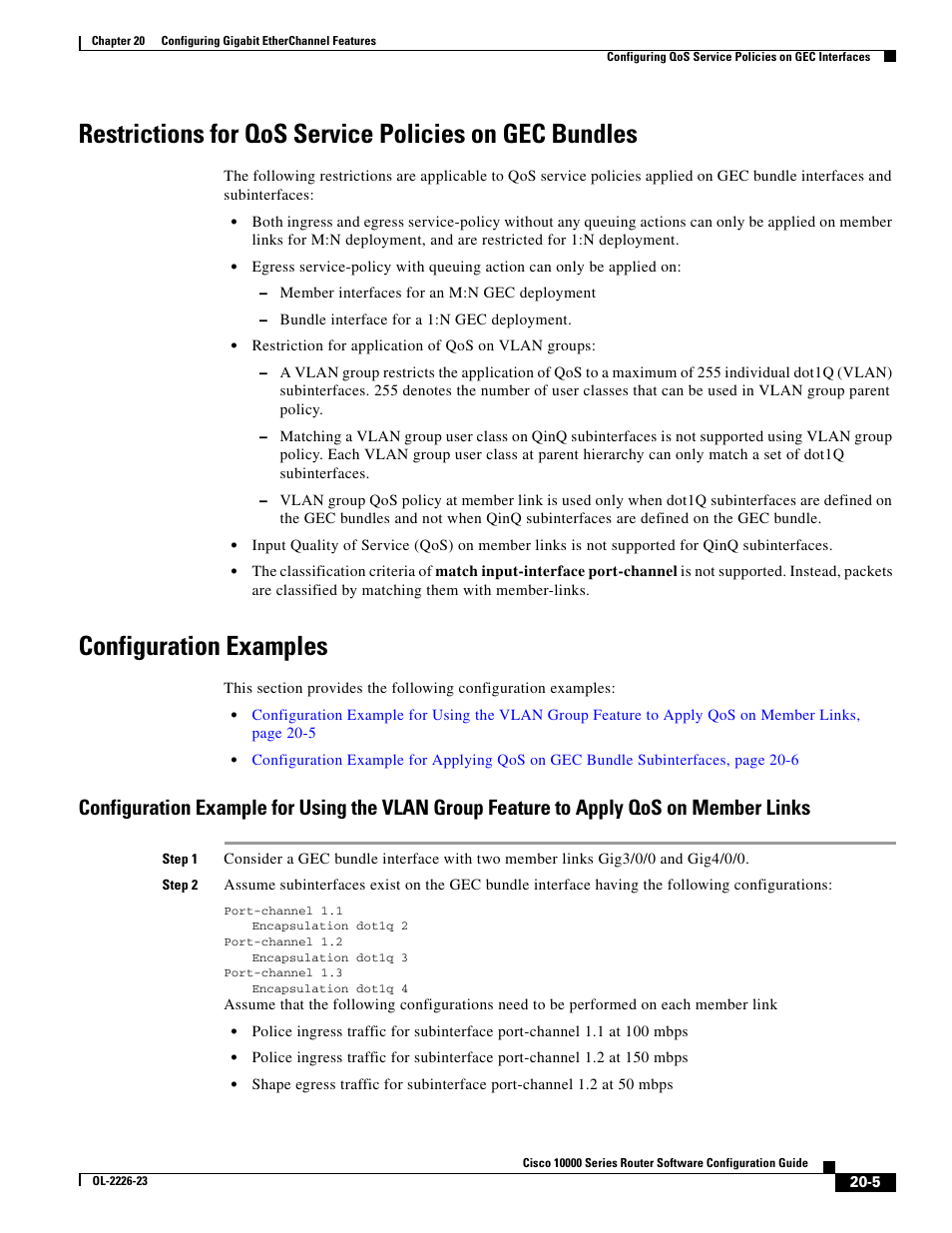 Configuration examples, Configuration | Cisco 10000 User Manual | Page 467 / 556