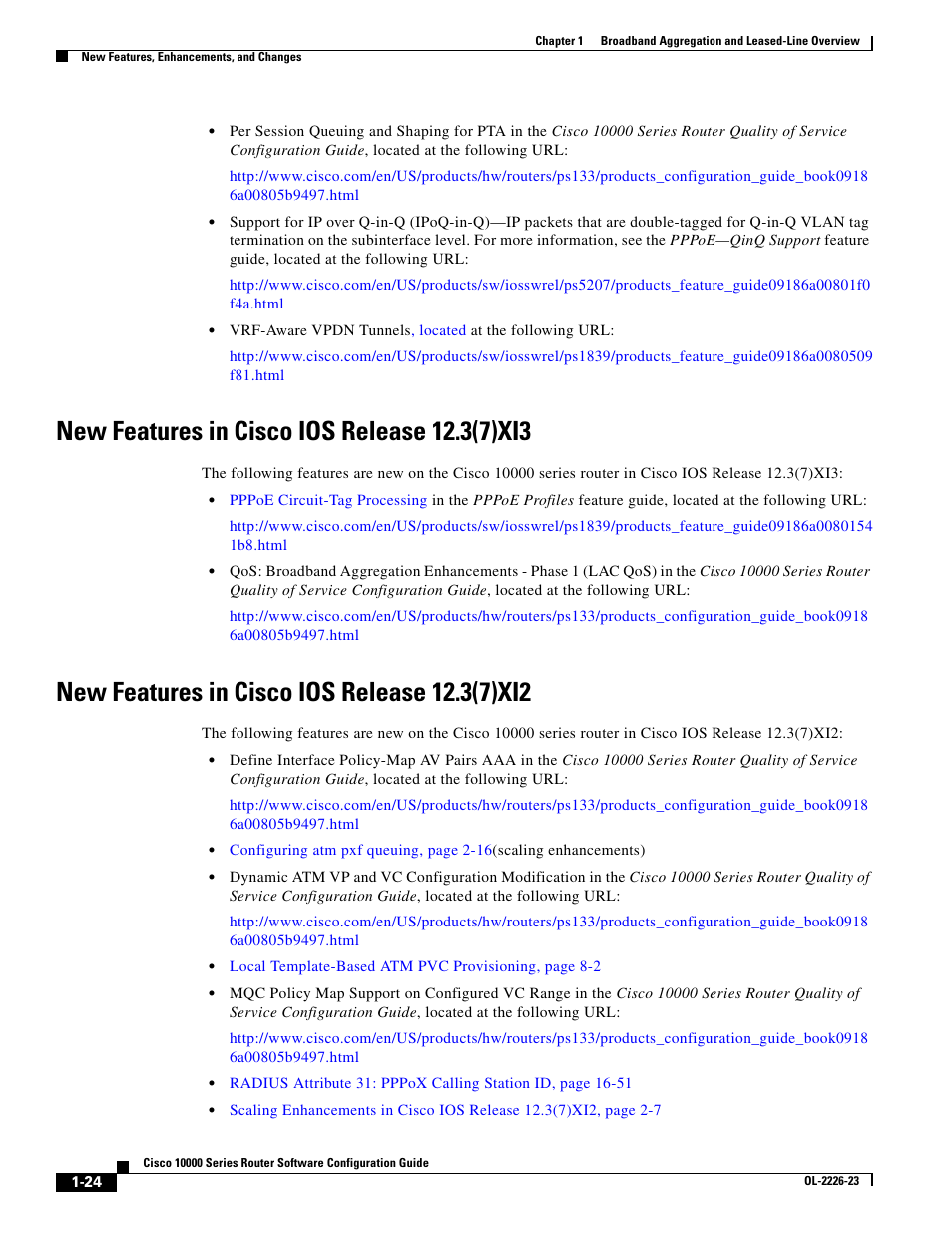 New features in cisco ios release 12.3(7)xi3, New features in cisco ios release 12.3(7)xi2 | Cisco 10000 User Manual | Page 56 / 556