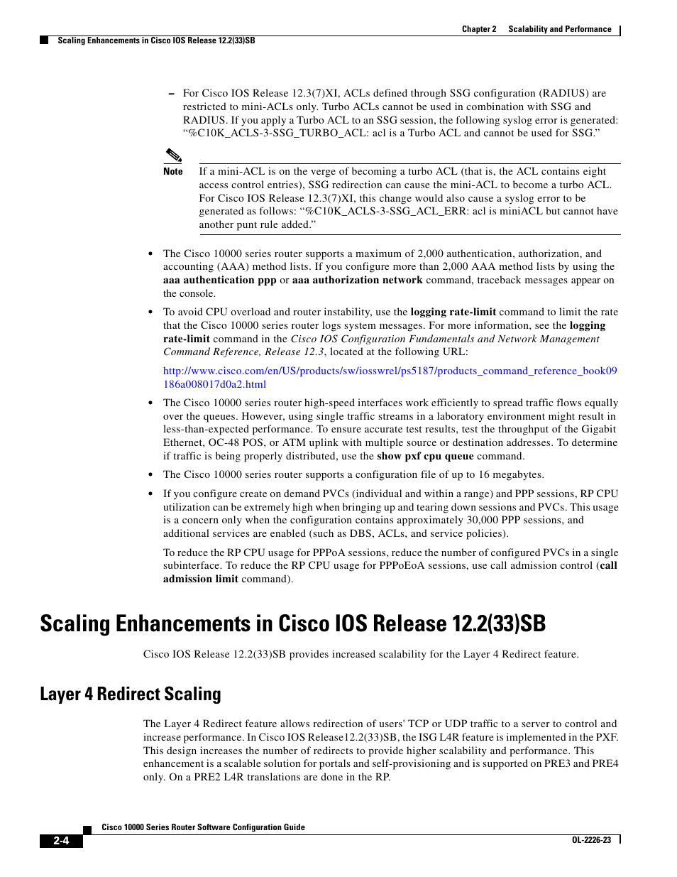 Layer 4 redirect scaling | Cisco 10000 User Manual | Page 64 / 556