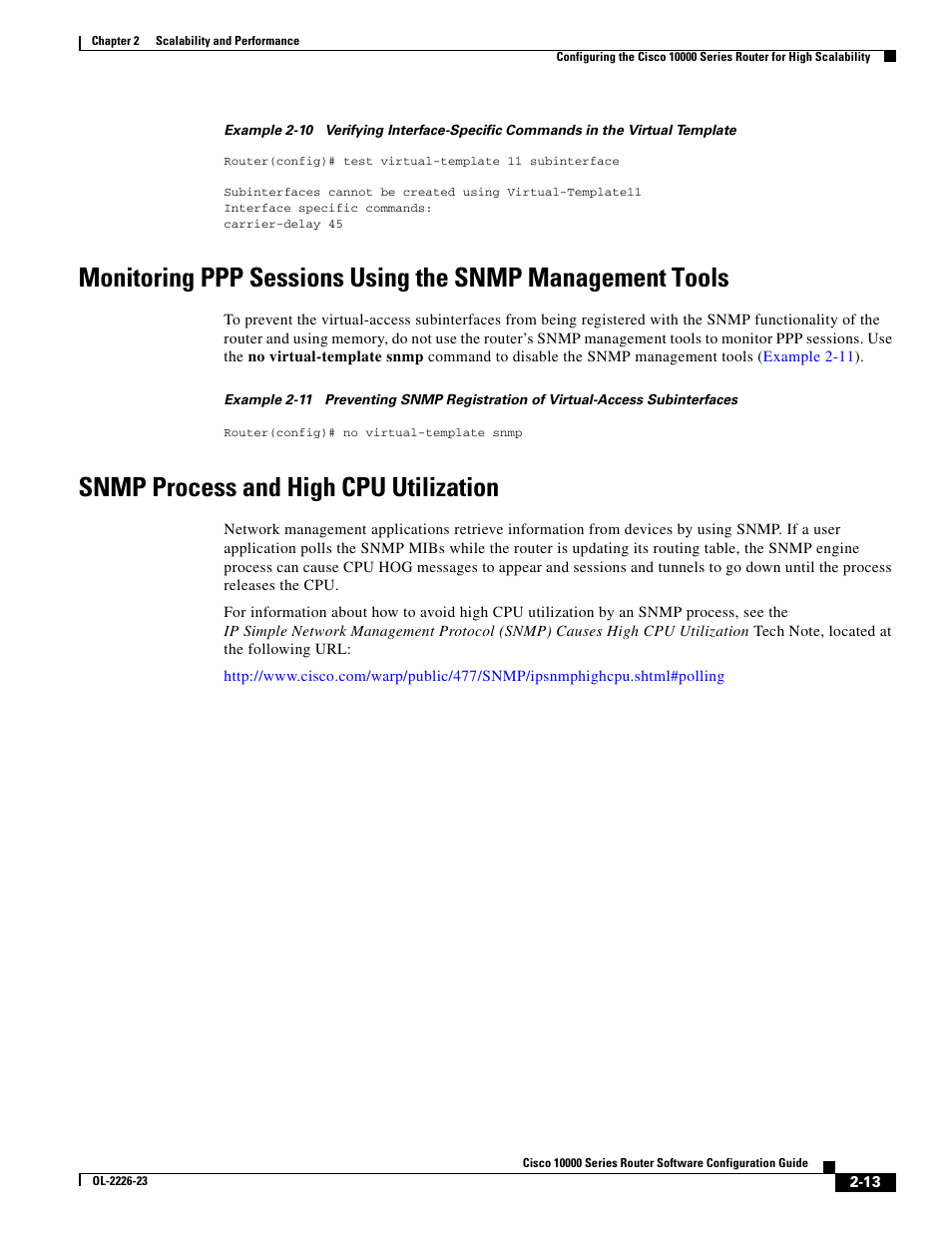 Snmp process and high cpu utilization | Cisco 10000 User Manual | Page 73 / 556