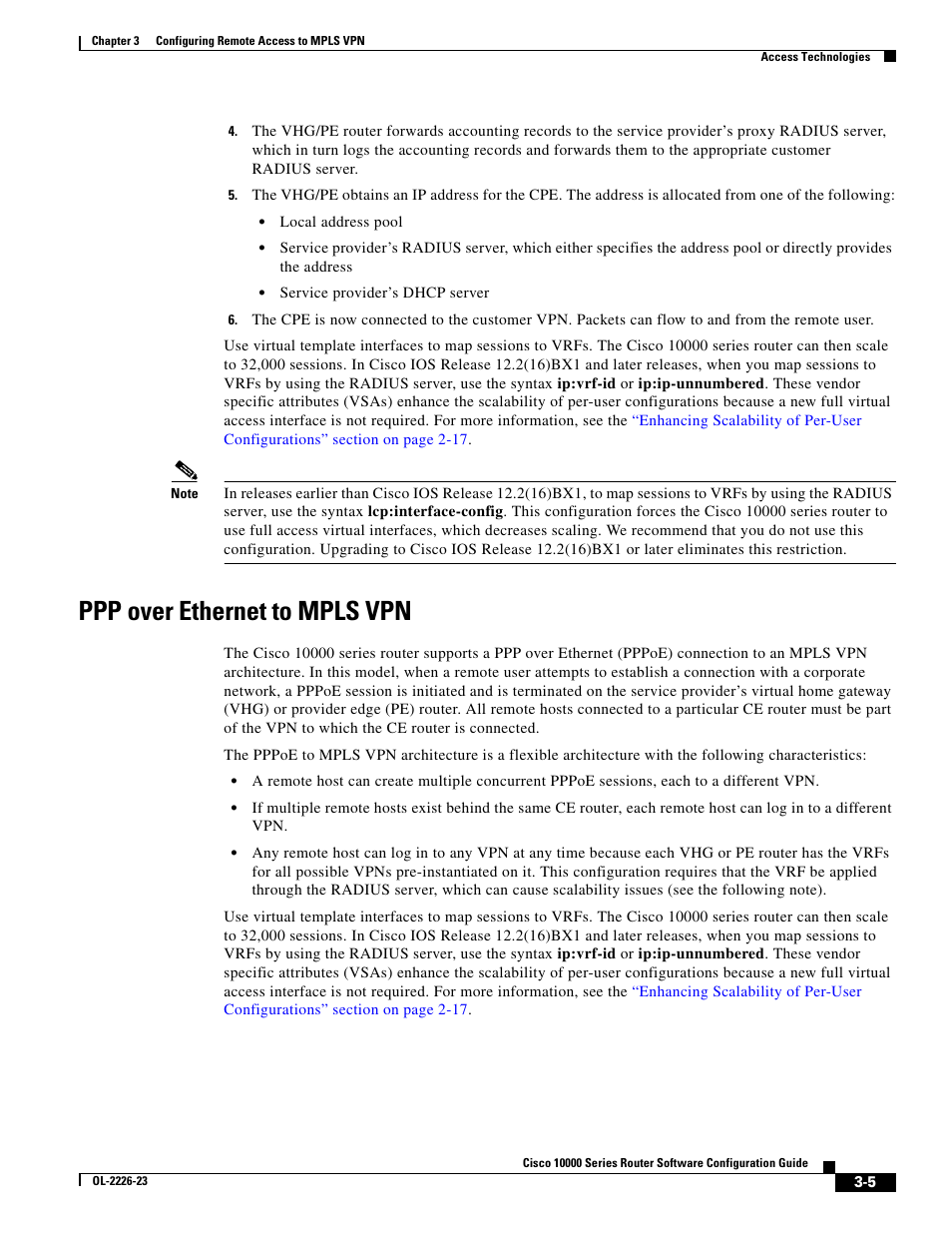 Ppp over ethernet to mpls vpn, Ppp over ethernet to | Cisco 10000 User Manual | Page 87 / 556