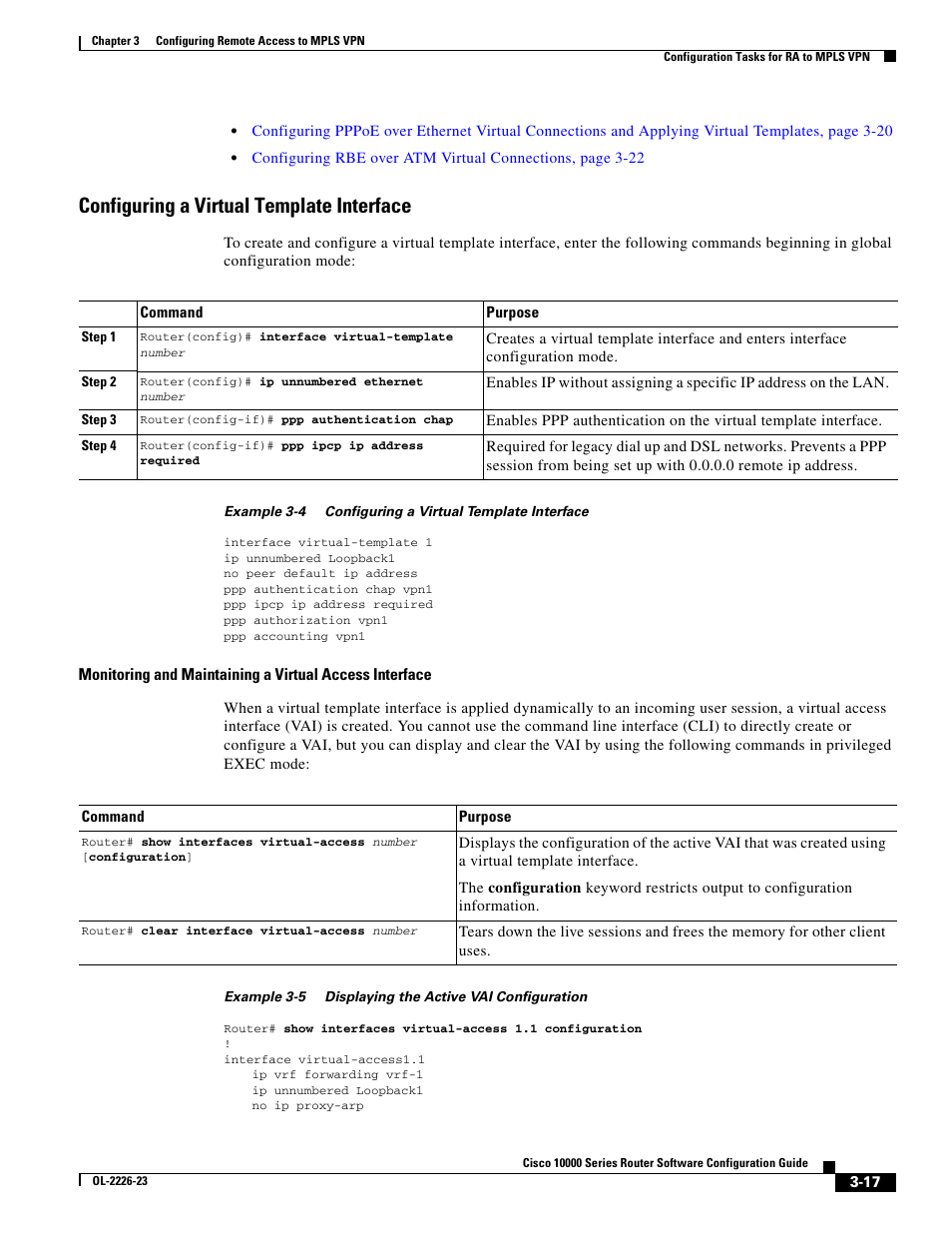 Configuring a virtual template interface | Cisco 10000 User Manual | Page 99 / 556