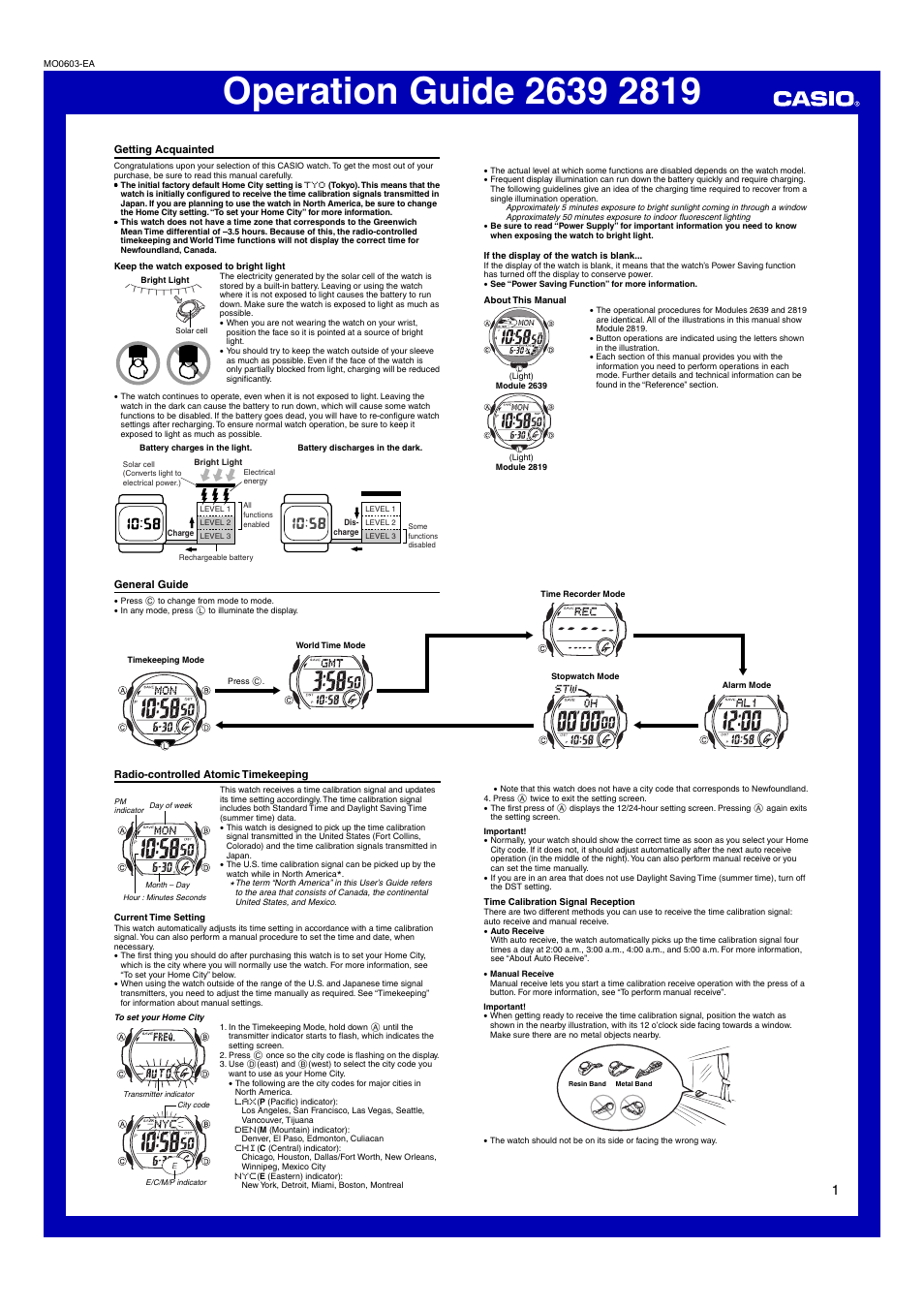 Casio 2639 User Manual | 6 pages