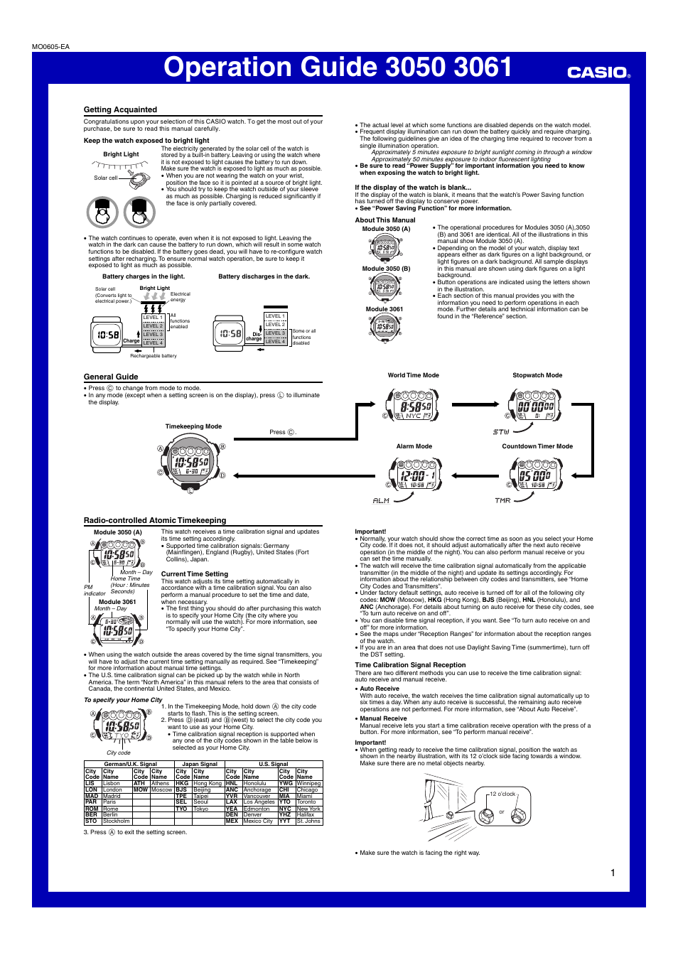 G-Shock GW-800-1V User Manual | 6 pages