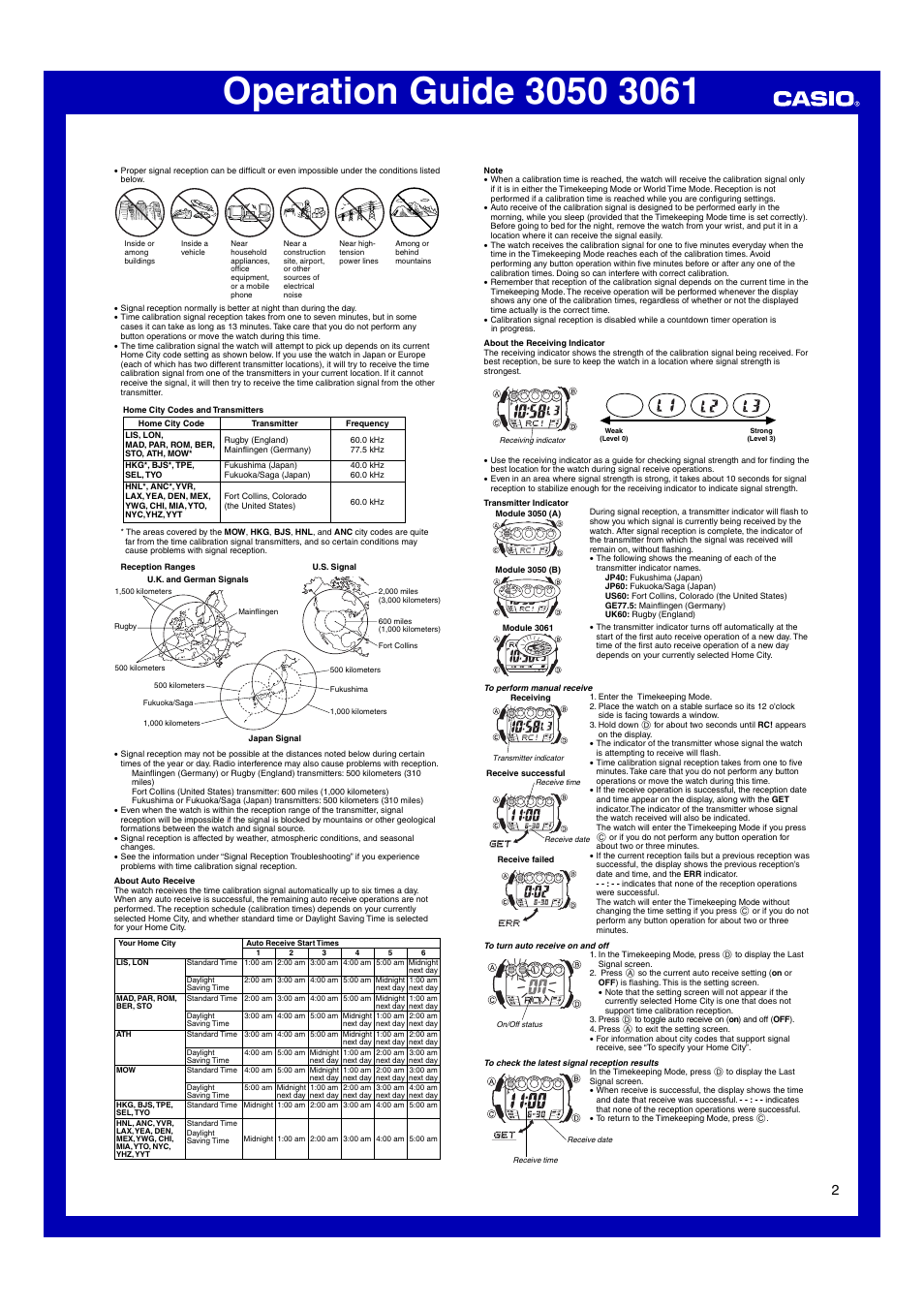 G-Shock GW-800-1V User Manual | Page 2 / 6