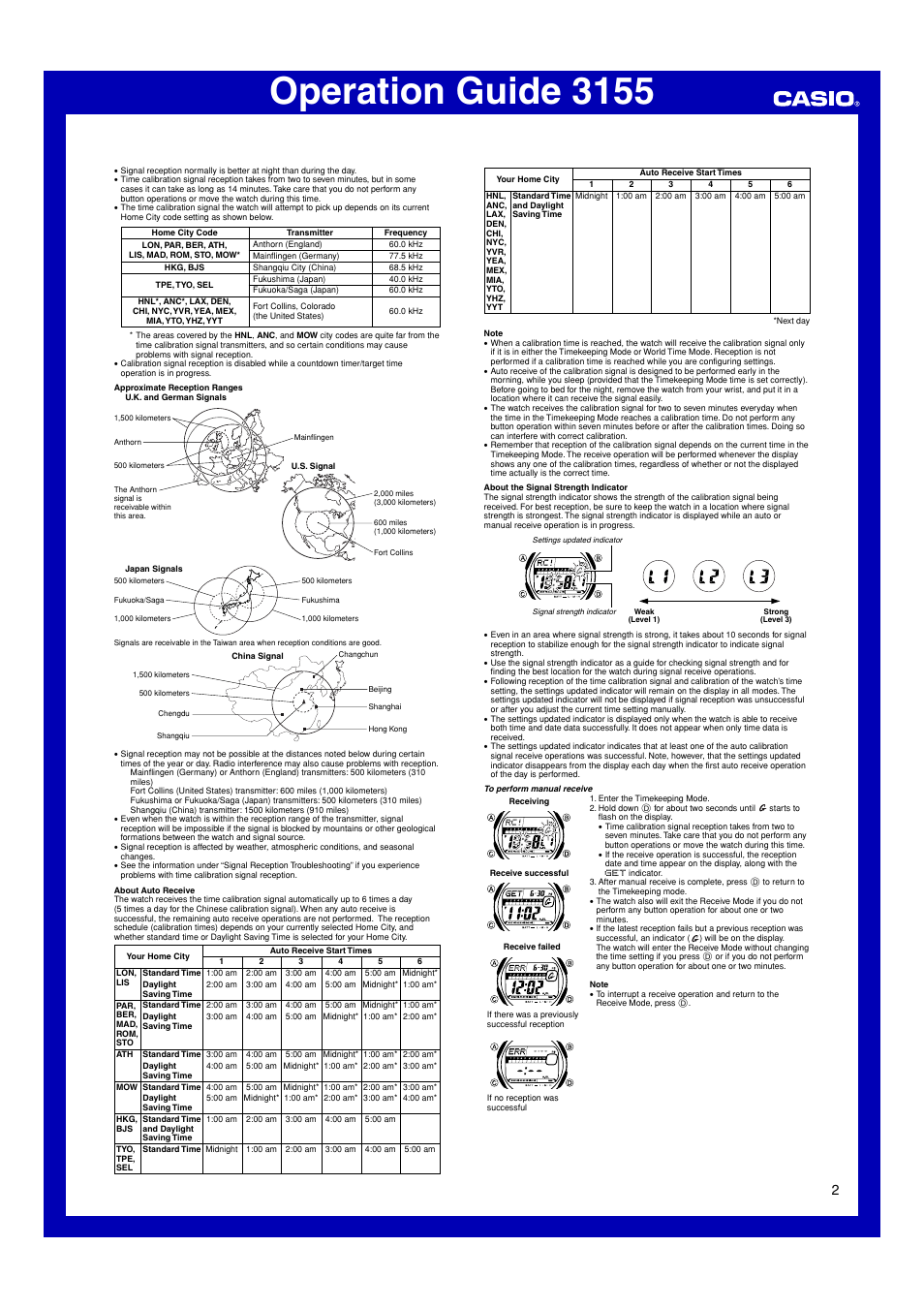 Operation guide 3155 | G-Shock GW-M850-7 User Manual | Page 2 / 8