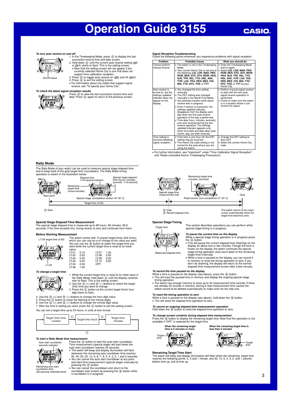 Rally mode, Operation guide 3155 | G-Shock GW-M850-7 User Manual | Page 3 / 8