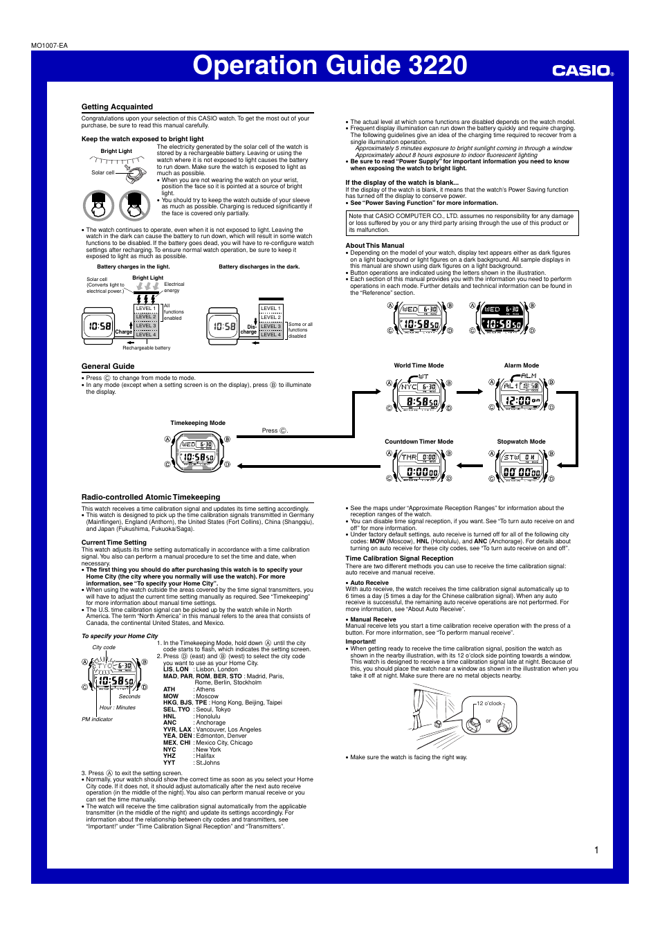 G-Shock GXW56E-1 User Manual | 6 pages