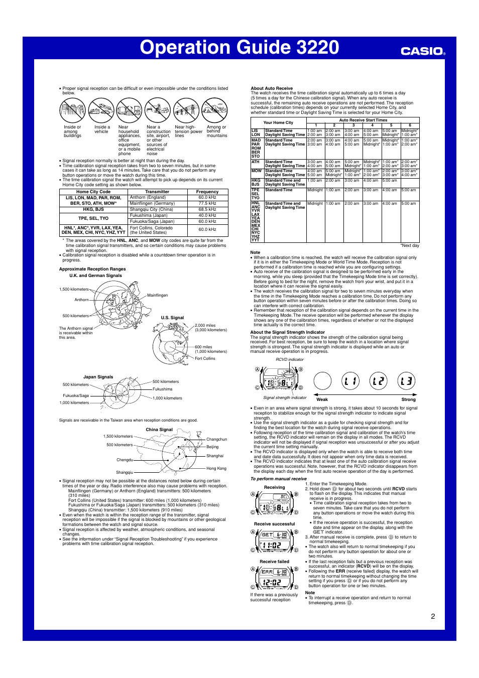 Operation guide 3220 | G-Shock GXW56E-1 User Manual | Page 2 / 6