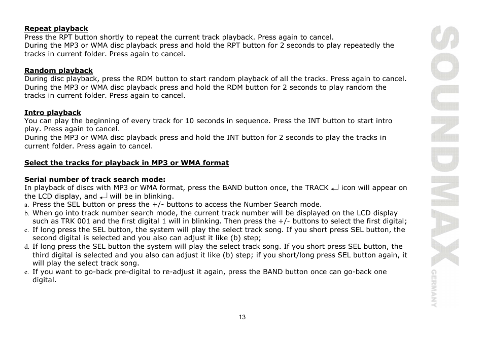 SoundMax SM-CDM1068 User Manual | Page 13 / 38