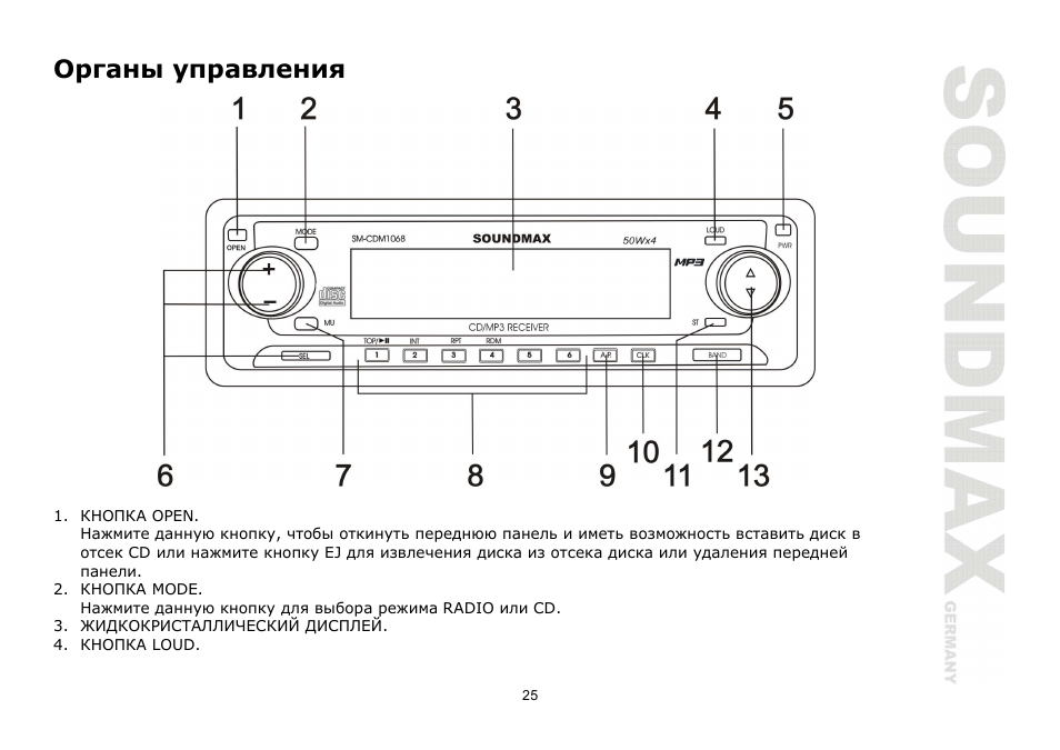 SoundMax SM-CDM1068 User Manual | Page 25 / 38