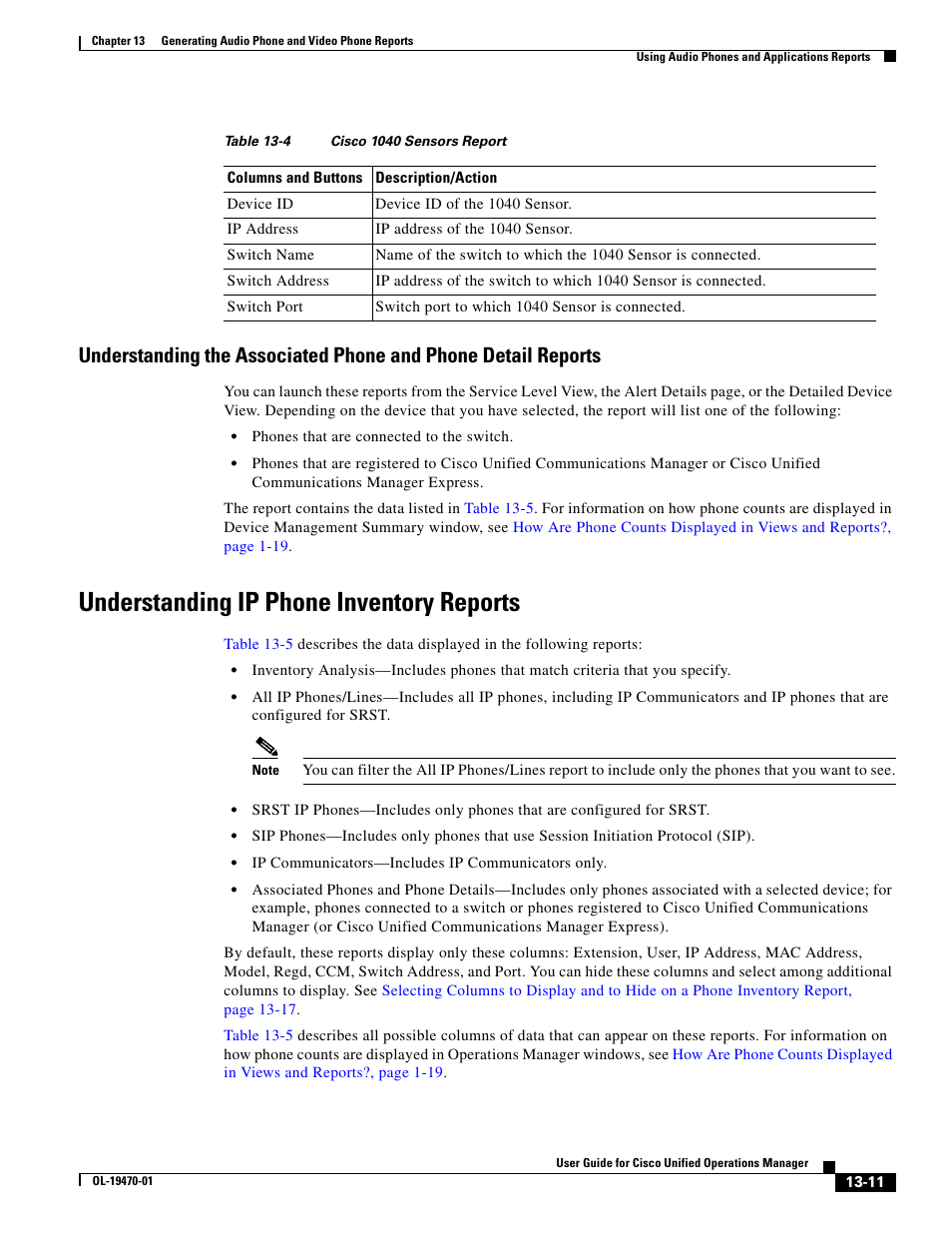 Understanding ip phone inventory reports, Understanding ip phone inventory, Understanding | Understanding ip phone, Understanding ip | Cisco UNIFIED OPERATIONS MANAGER OL-19470-01 User Manual | Page 11 / 48