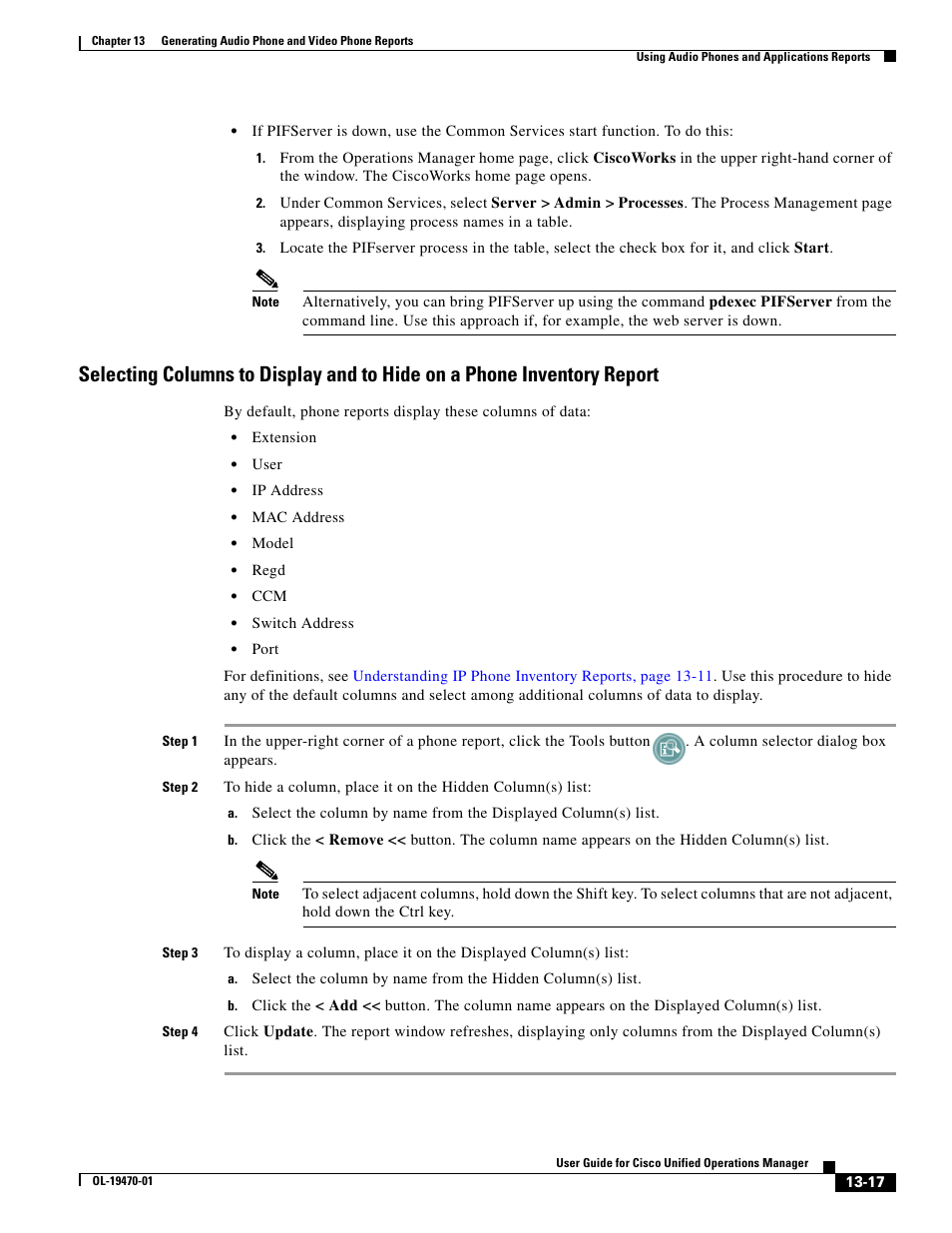 Cisco UNIFIED OPERATIONS MANAGER OL-19470-01 User Manual | Page 17 / 48