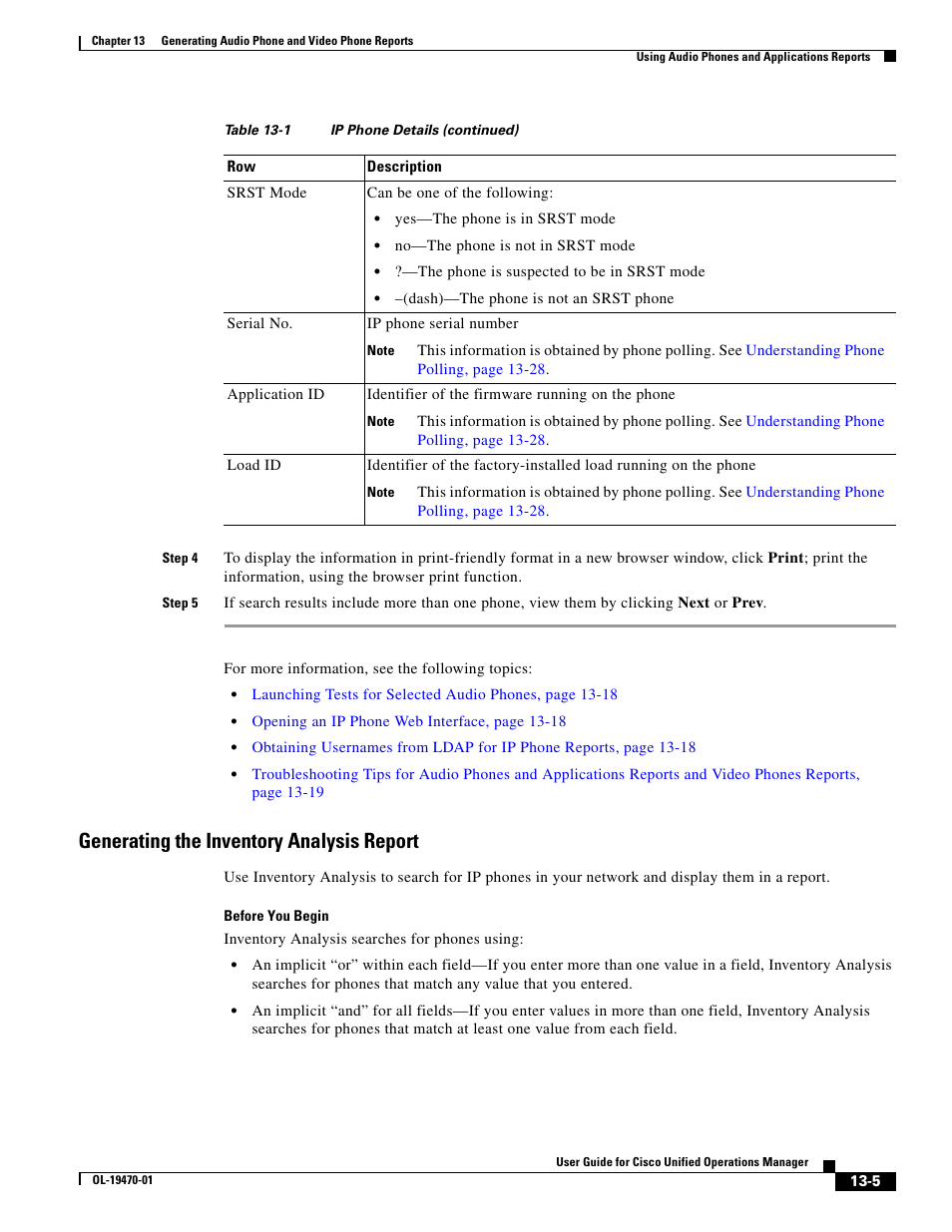 Generating the inventory analysis report | Cisco UNIFIED OPERATIONS MANAGER OL-19470-01 User Manual | Page 5 / 48