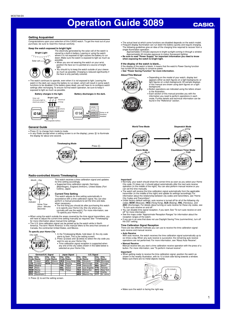 G-Shock GW-9100-1 User Manual | 6 pages