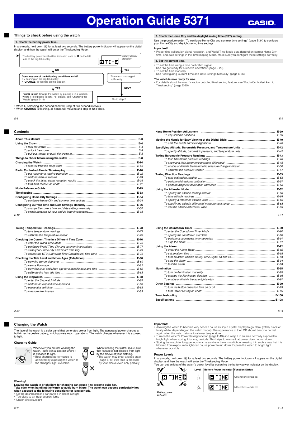 Operation guide 5371 | G-Shock GWN1000-9A User Manual | Page 2 / 15