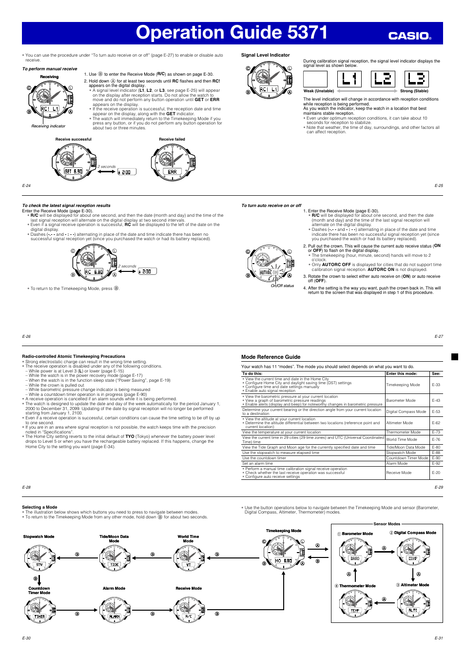 Operation guide 5371 | G-Shock GWN1000-9A User Manual | Page 4 / 15