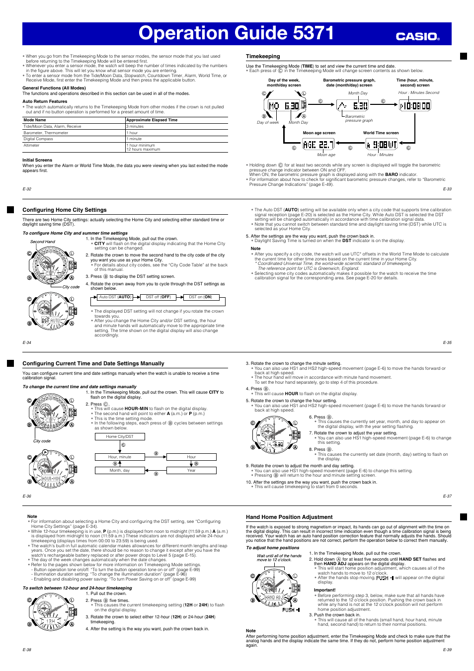 Operation guide 5371 | G-Shock GWN1000-9A User Manual | Page 5 / 15