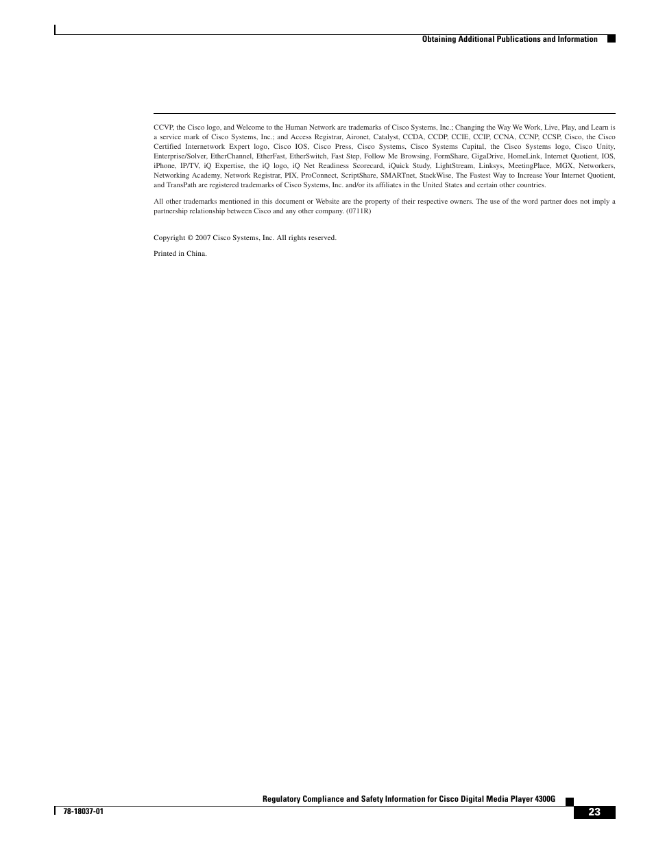 Cisco Cisco Digital Media Player 4300G 4300G User Manual | Page 23 / 24