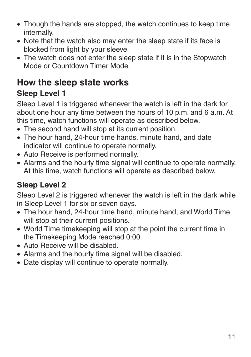 How the sleep state works | G-Shock MRG-8100B-1A User Manual | Page 12 / 92