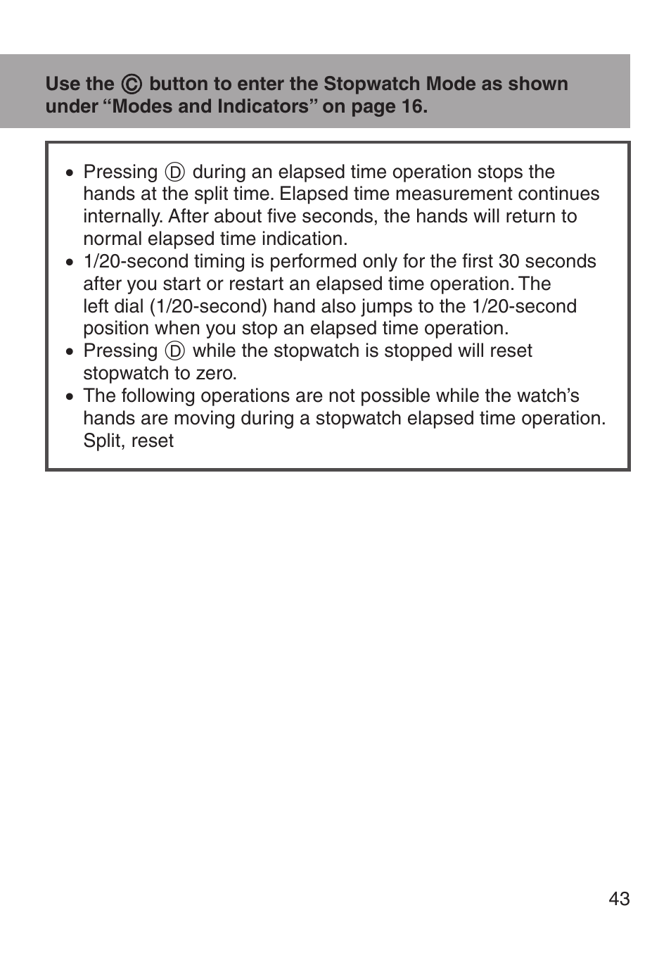 Stopwatch | G-Shock MRG-8100B-1A User Manual | Page 44 / 92