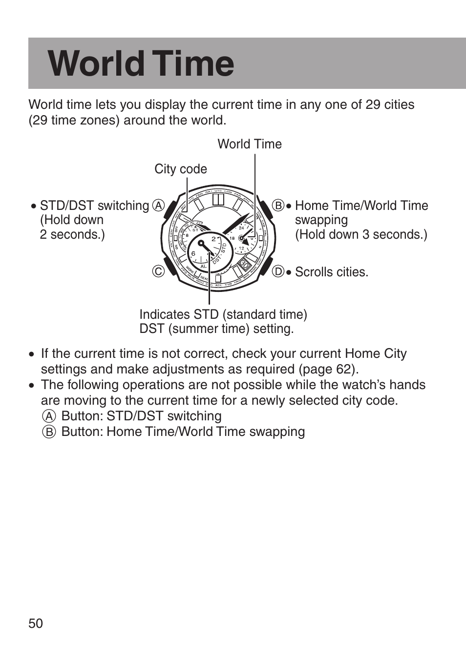 World time | G-Shock MRG-8100B-1A User Manual | Page 51 / 92