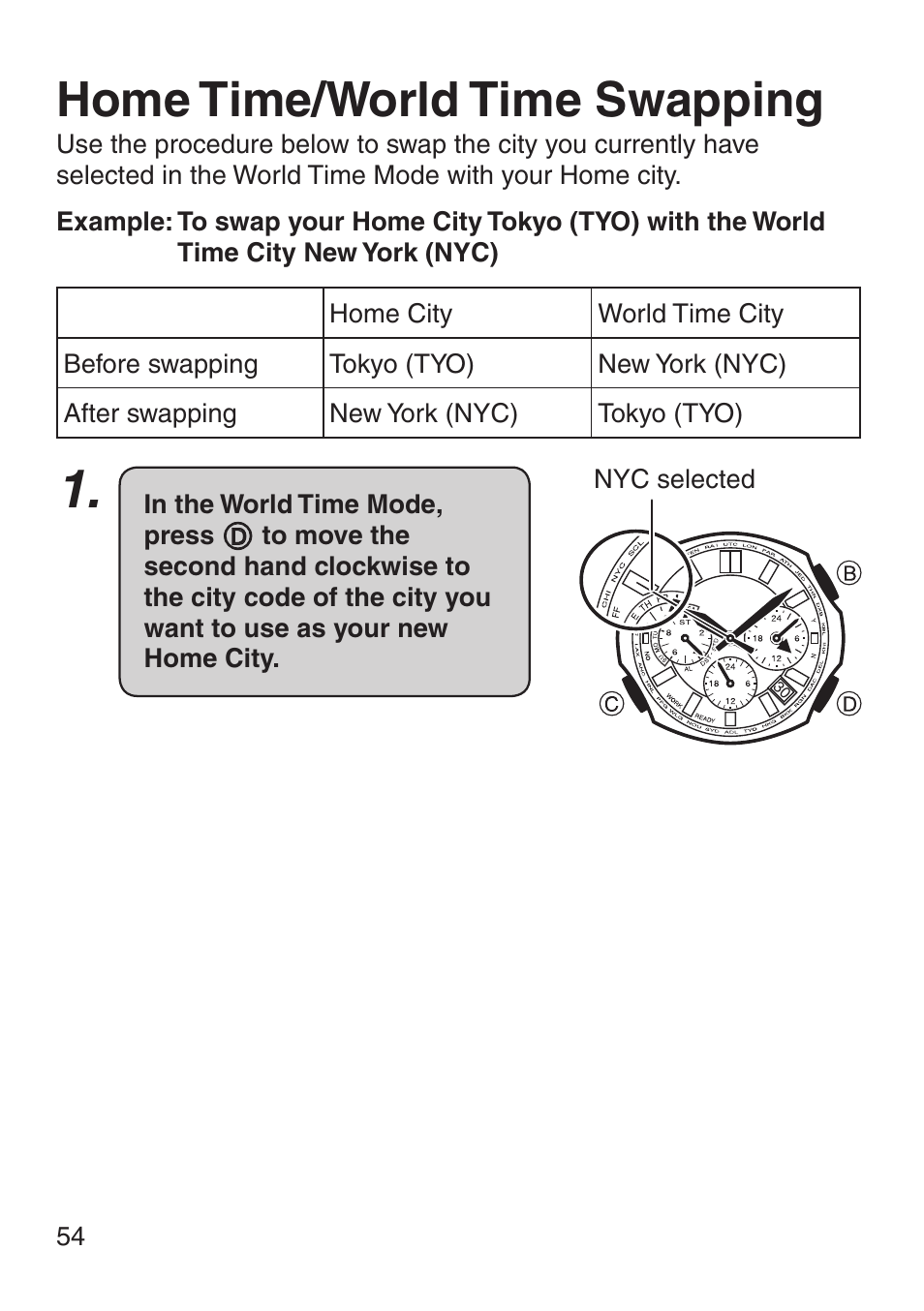 Home time/world time swapping | G-Shock MRG-8100B-1A User Manual | Page 55 / 92