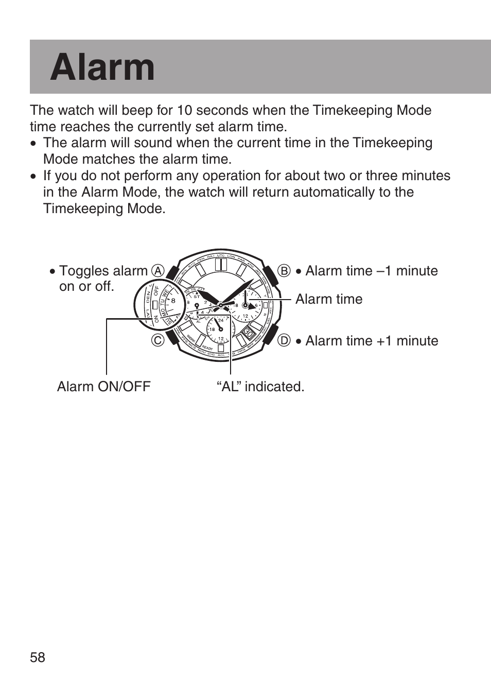 Alarm | G-Shock MRG-8100B-1A User Manual | Page 59 / 92