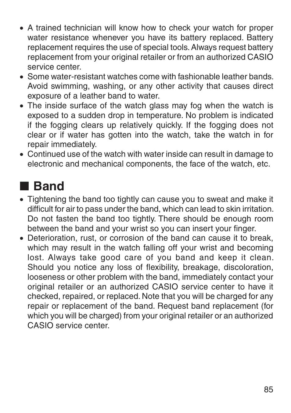 Band | G-Shock MRG-8100B-1A User Manual | Page 86 / 92