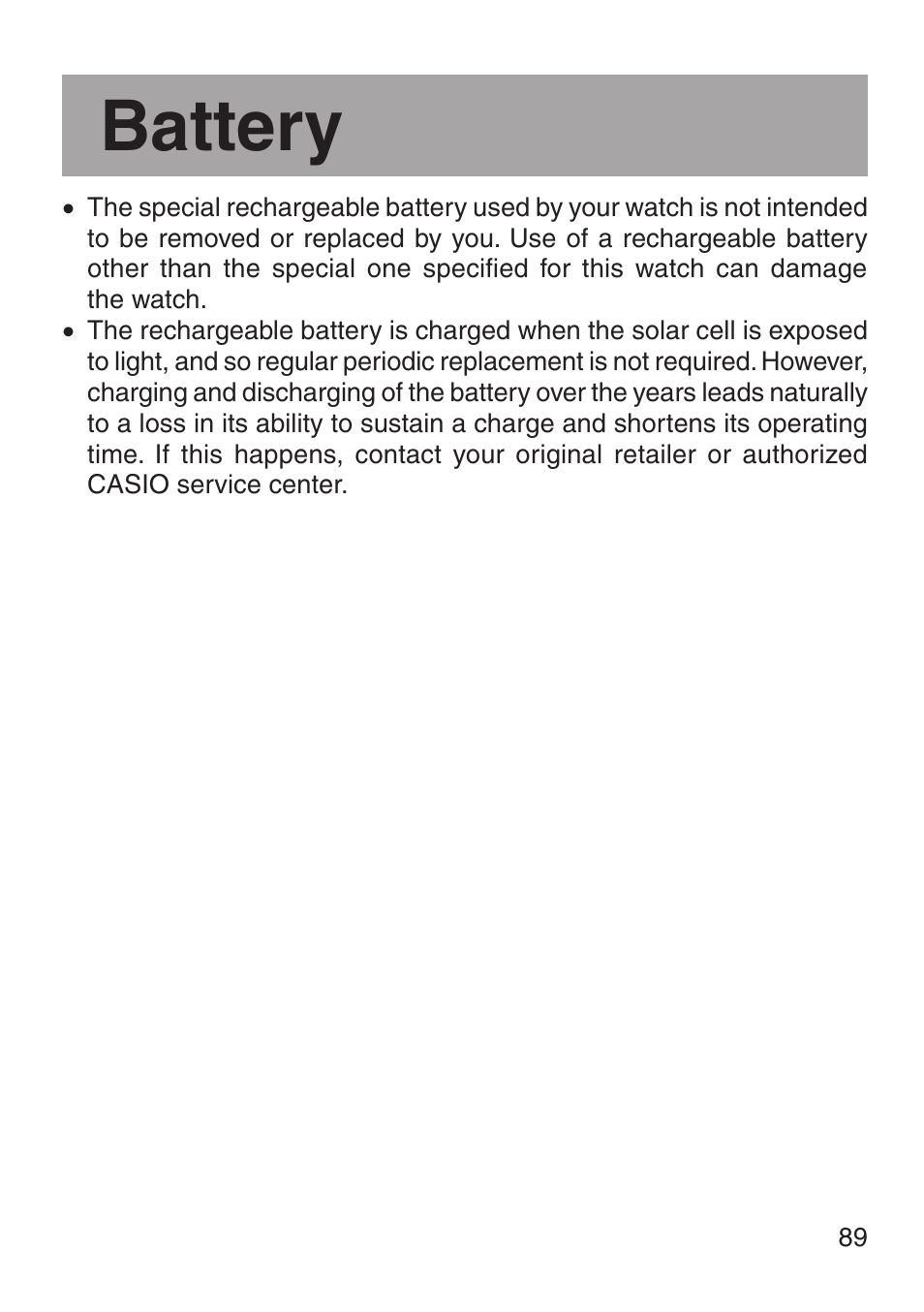 Battery | G-Shock MRG-8100B-1A User Manual | Page 90 / 92