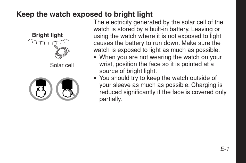 Keep the watch exposed to bright light | G-Shock GW-9200BPJ-1 User Manual | Page 3 / 141