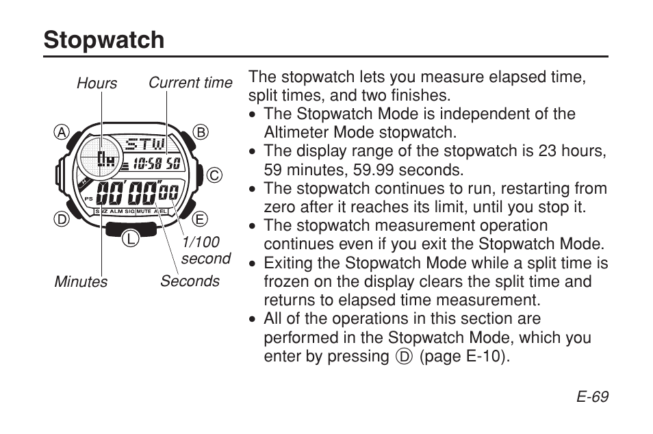 Stopwatch | G-Shock GW-9200BPJ-1 User Manual | Page 71 / 141