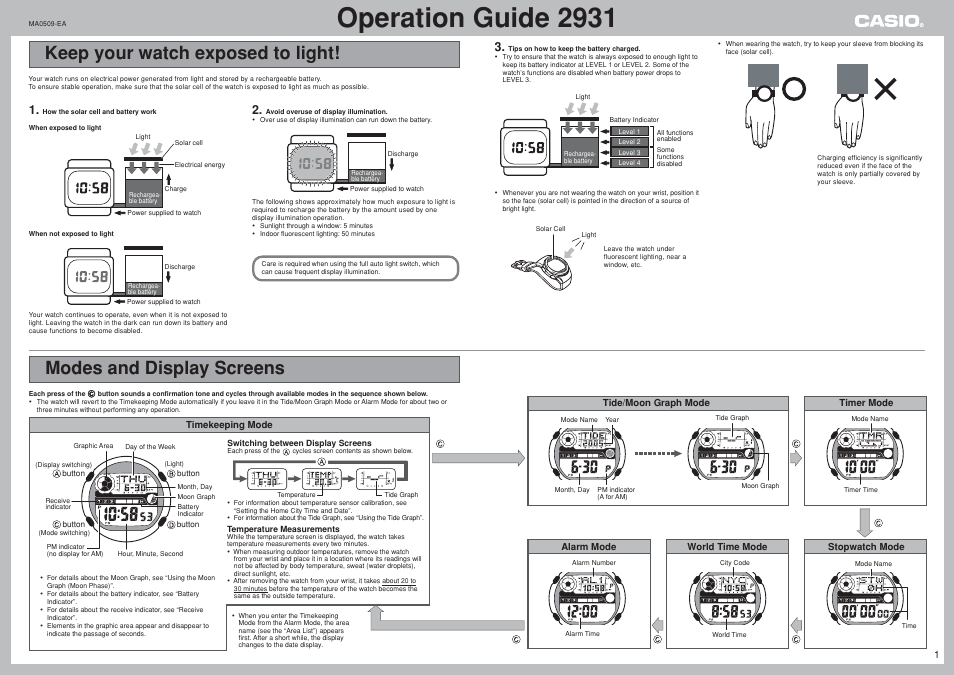 G-Shock GW-400CDJ-2JF User Manual | 11 pages