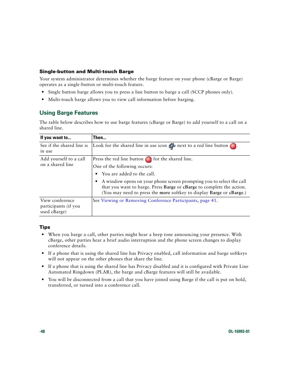 Using barge features | Cisco 7970 Series User Manual | Page 48 / 92