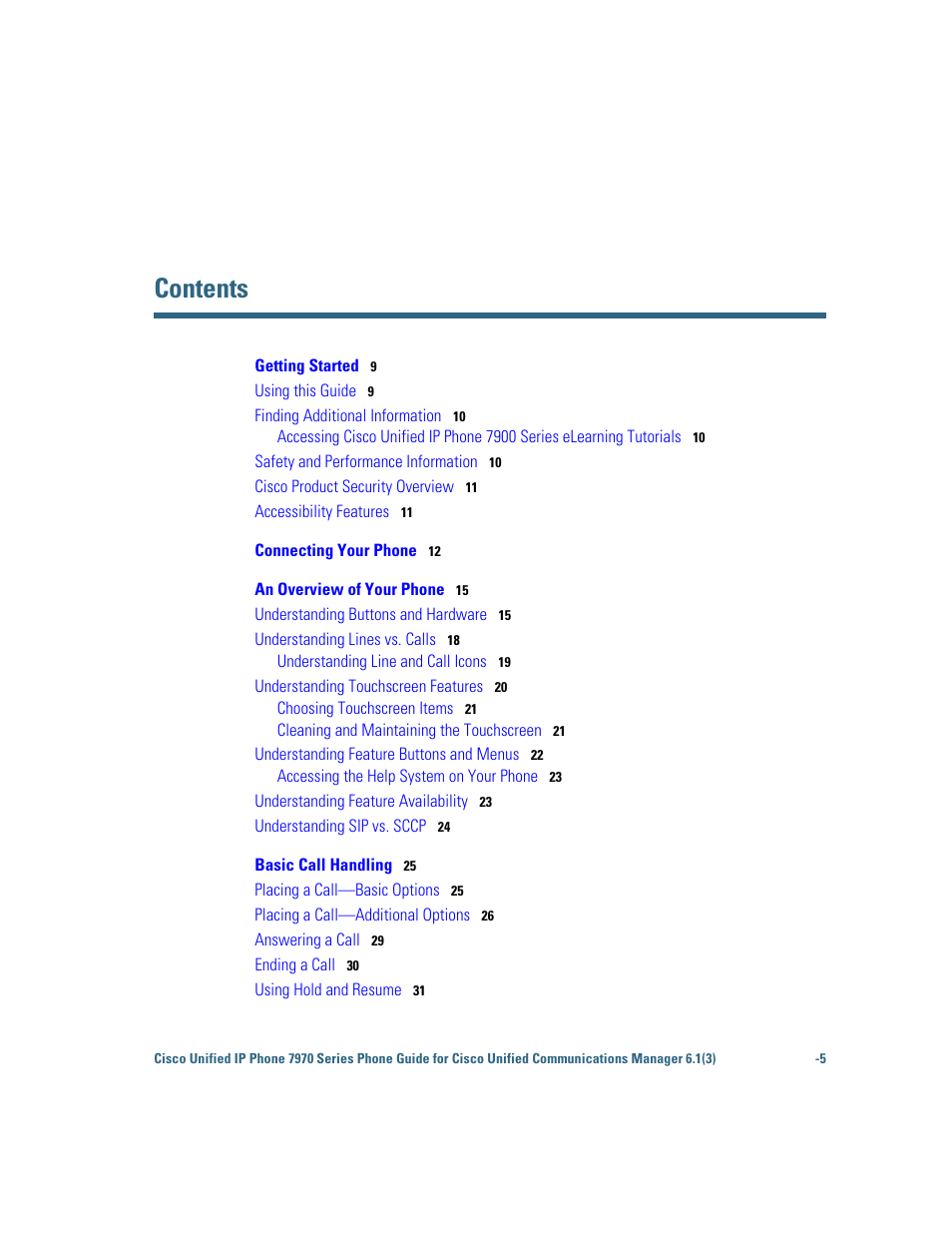 Cisco 7970 Series User Manual | Page 5 / 92