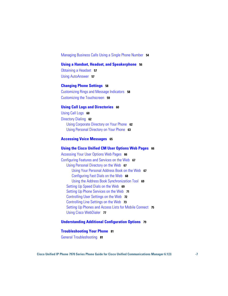 Cisco 7970 Series User Manual | Page 7 / 92