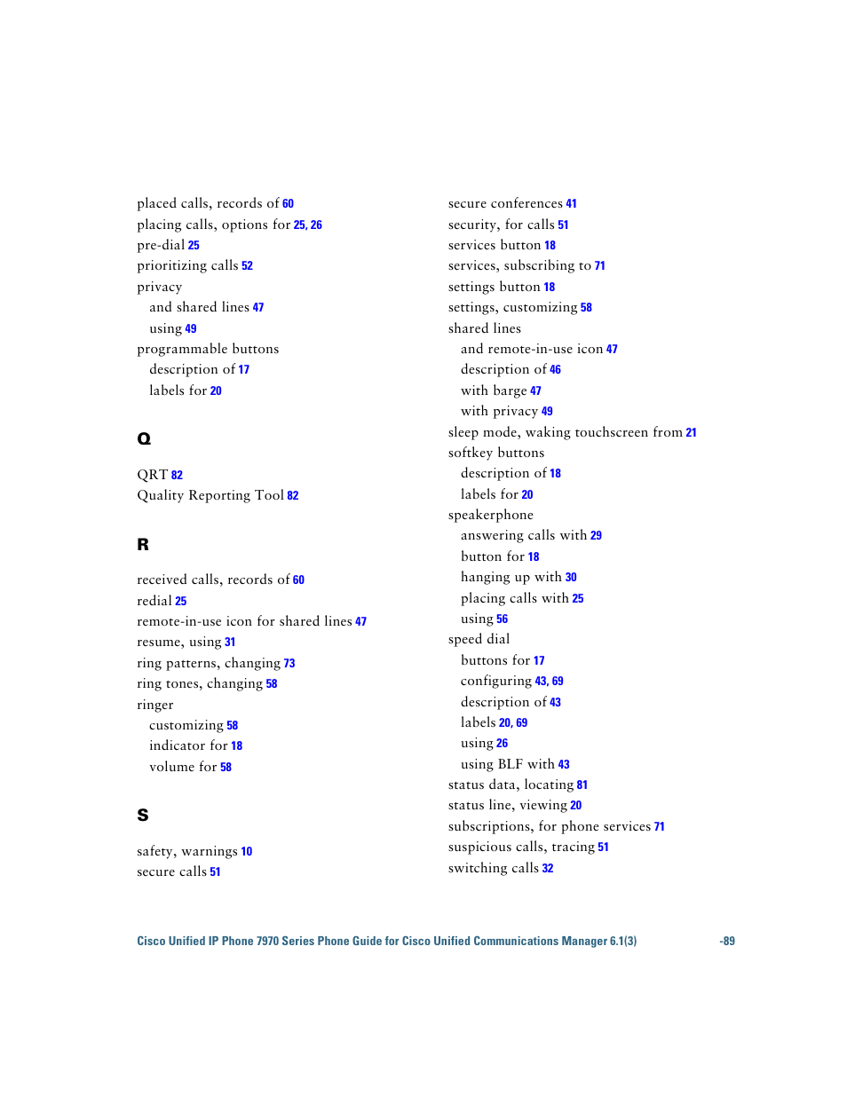 Cisco 7970 Series User Manual | Page 89 / 92