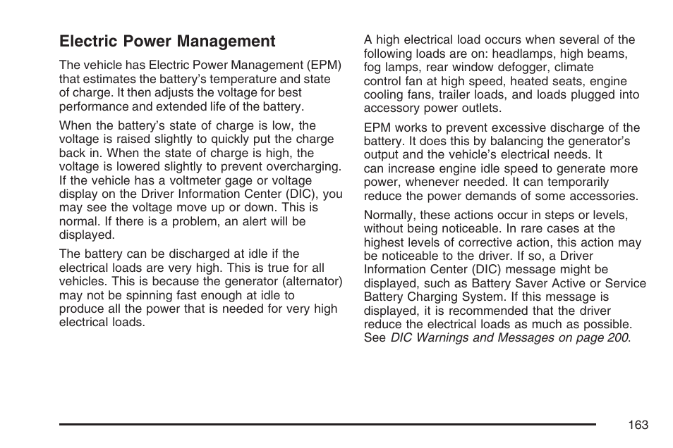 Electric power management | Pontiac 2007 Torrent User Manual | Page 163 / 490